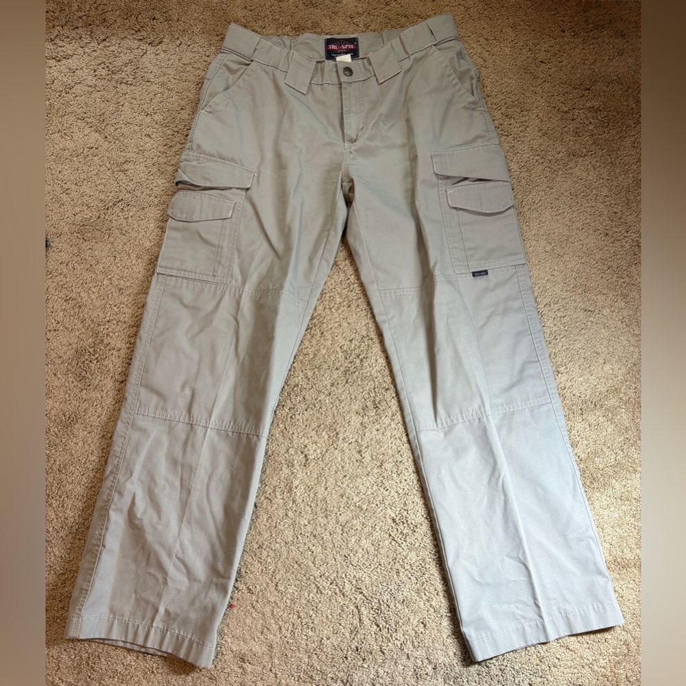 Tru-Spec Tactical Pants Men 8 Beige Cargo Pockets Straight Leg Outdoor‎